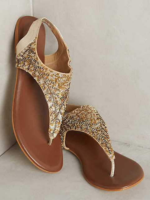 Sequined Sandals by Deepa Gurnani