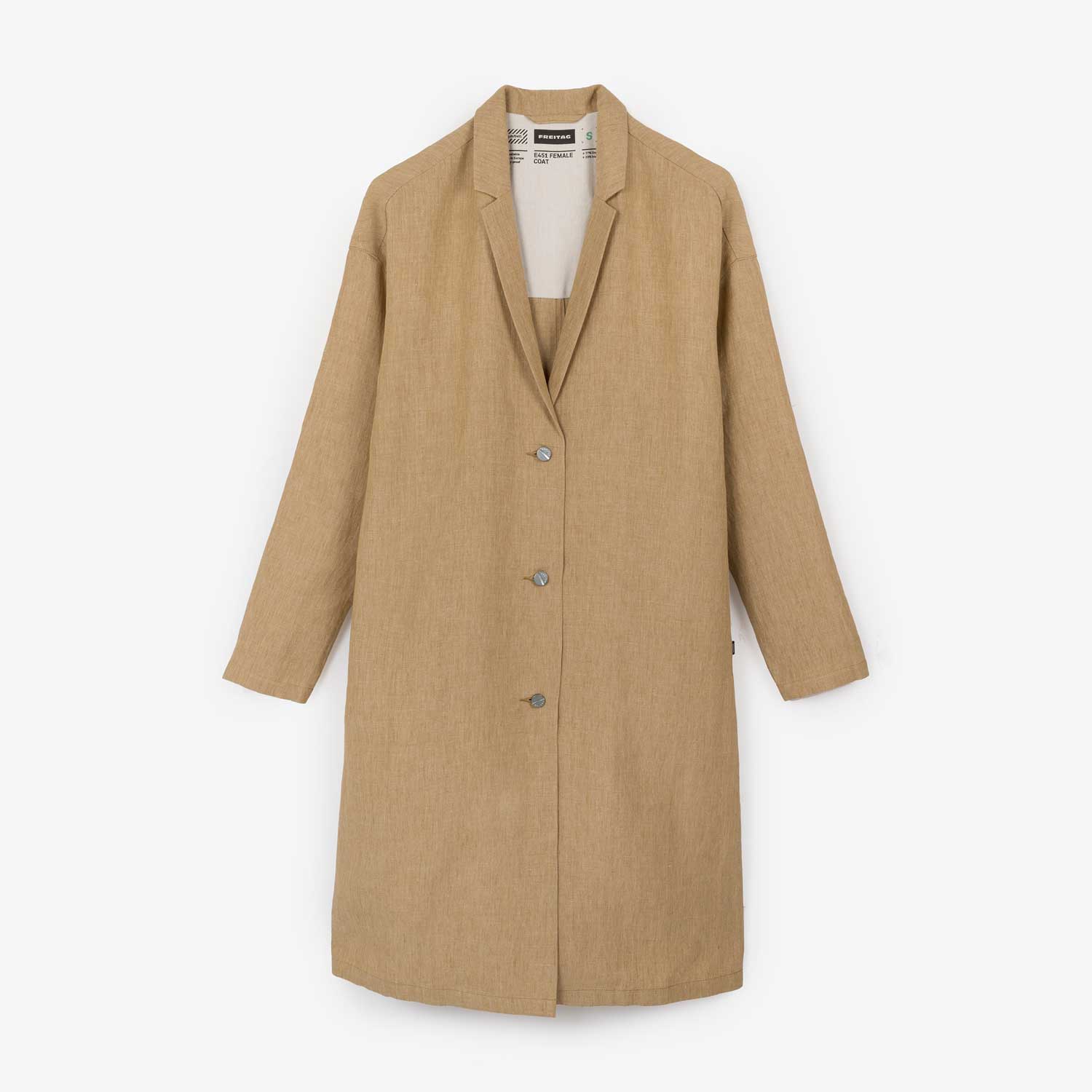 E451 FEMALE COAT – THE ÜBERCOAT（オークル、ブルー）〈￥43,500＋税〉